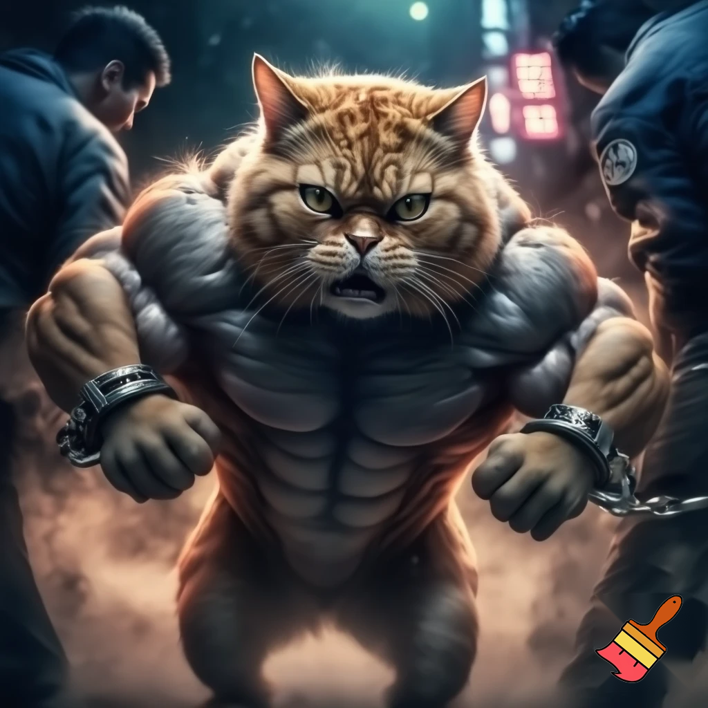 buff cat getting arrested 