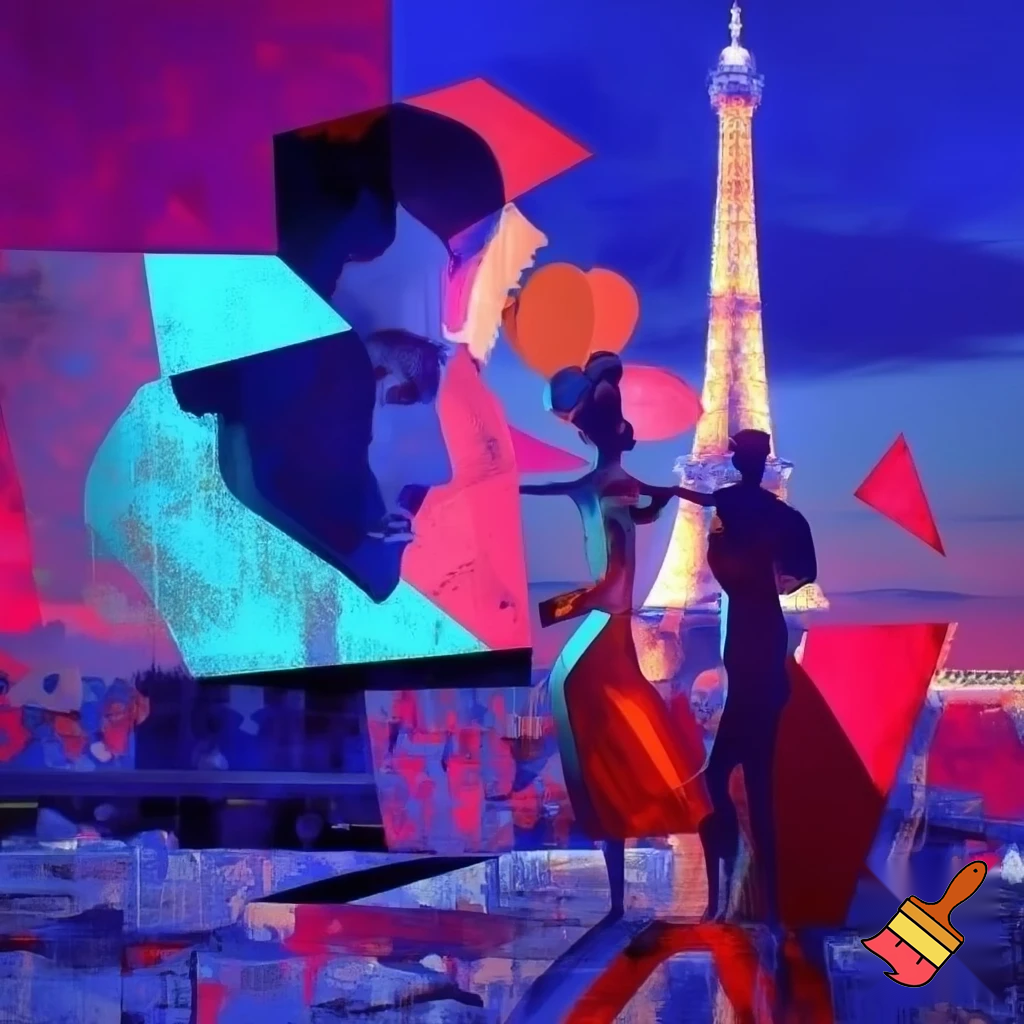 postmodern paris painting couple