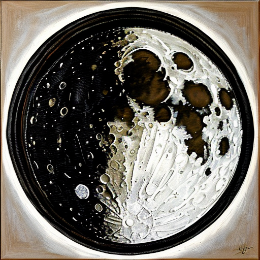 acrylic texture round paining of the moon 
