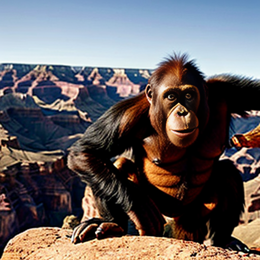 orangutan vs gorilla standoff on the grand canyon