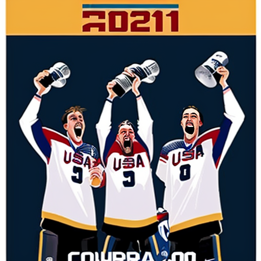 A poster of the USA celebrating that they won the hockey final gold medal game against Canada in the Winter Olympics Milano Courtina 2026