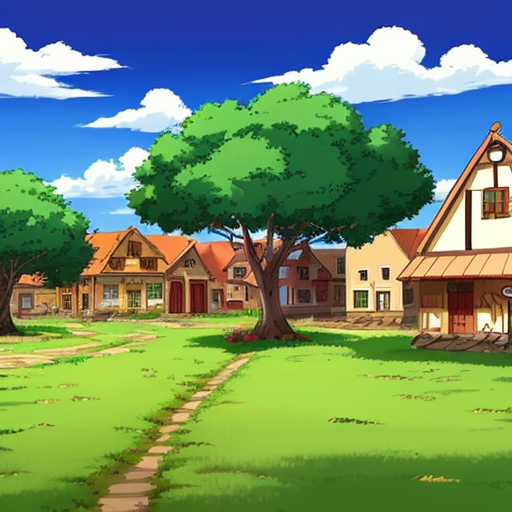 A map of a small Medieval Town named Brown Town. Drawn entirely from Microsoft paint.