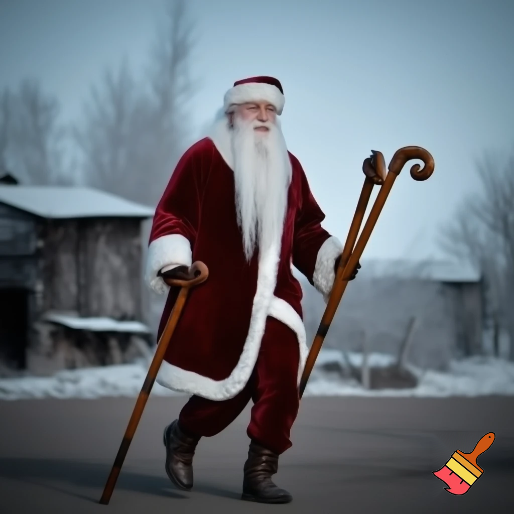 Russia, Santa Claus walking sticks star real Santa Claus the real Santa Claus