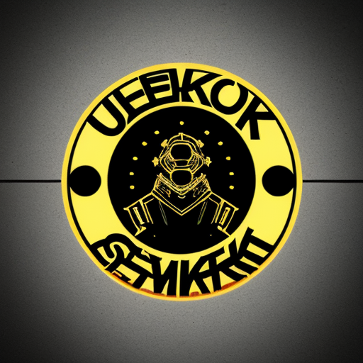 Logo JUPS in yellow color. cyberpunk style 
