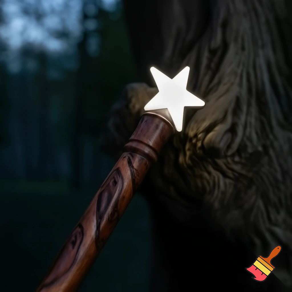Magic walking stick with a star