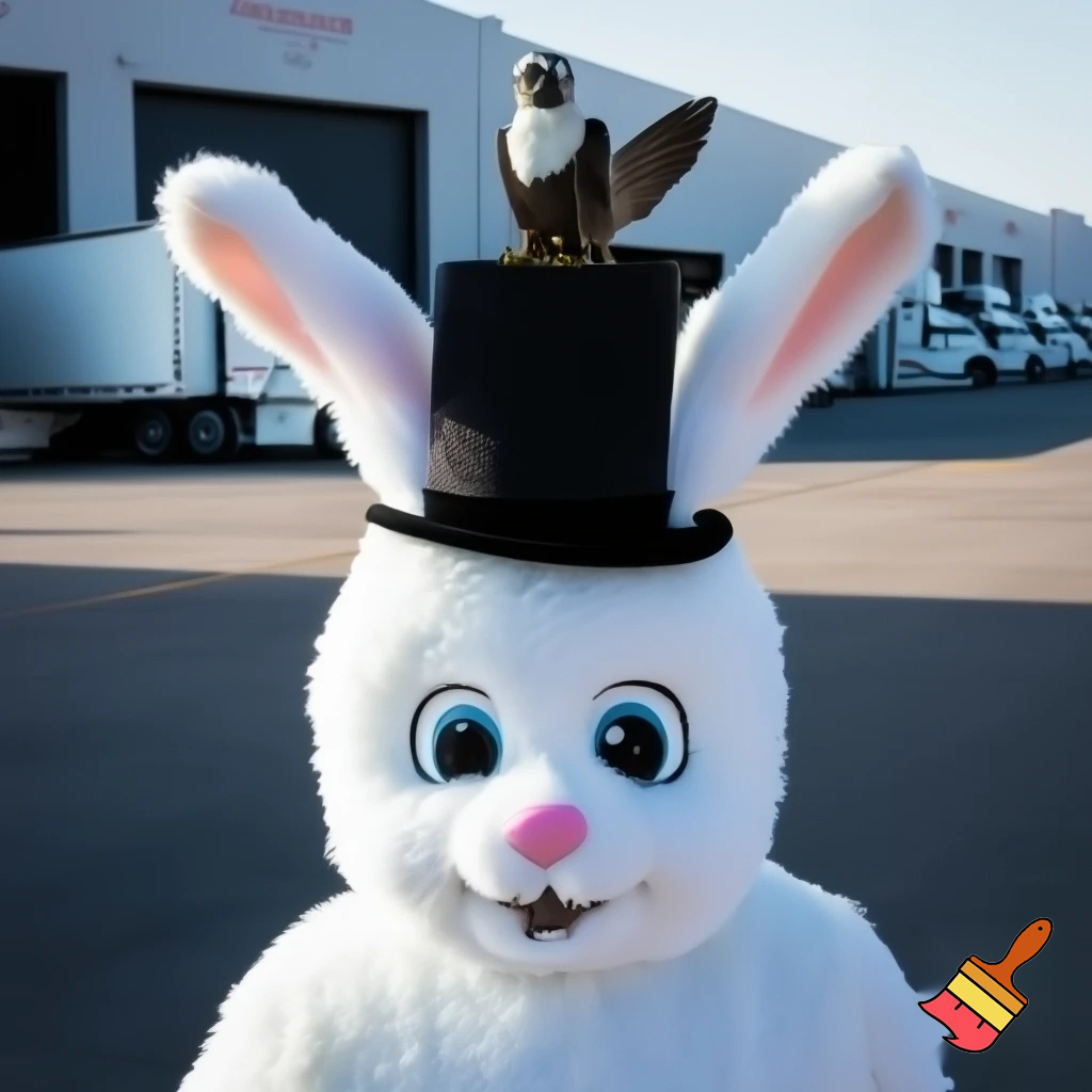 Mascot costume, Easter bunny top hat special top hat falcon gate trucking Centre