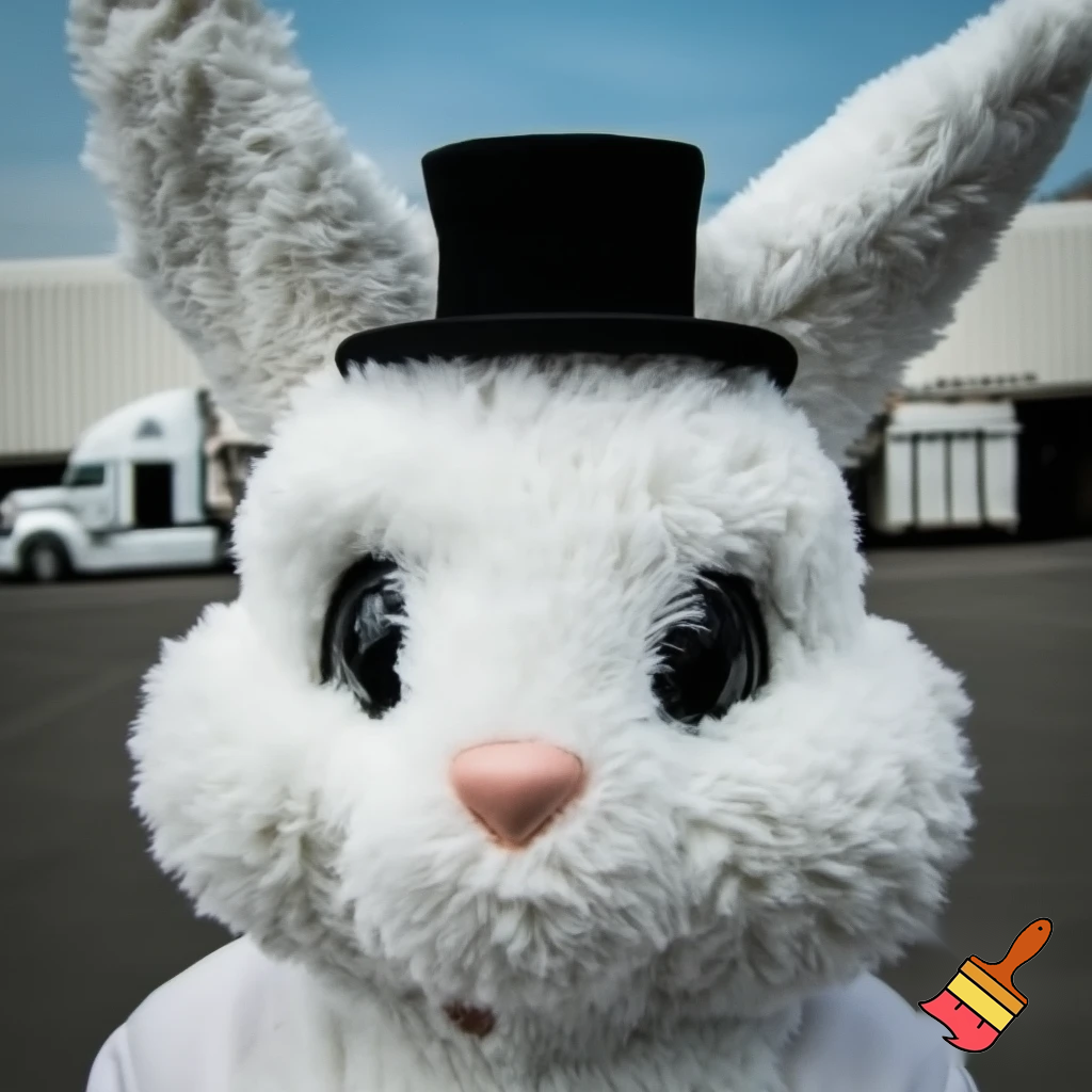 Mascot costume, Easter bunny top hat special top hat falcon gate trucking Centre