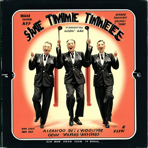 A CD cover with a 1940s style image of swing time singers.