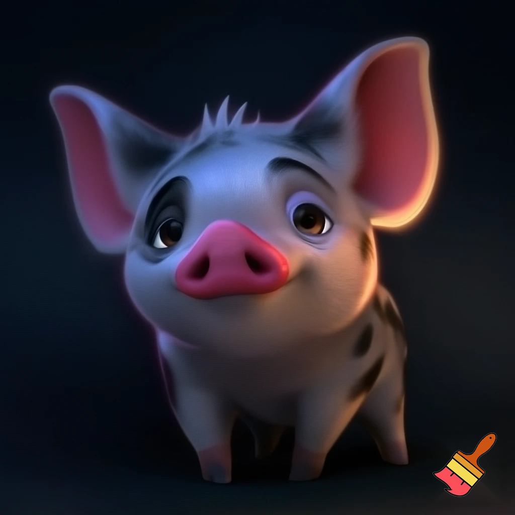 Pua fron Moana in dark background