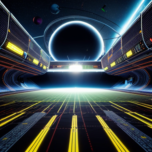 cyber-punk space soccer field