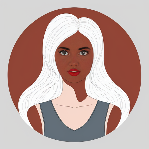 Young white-haired woman in a bloodbath