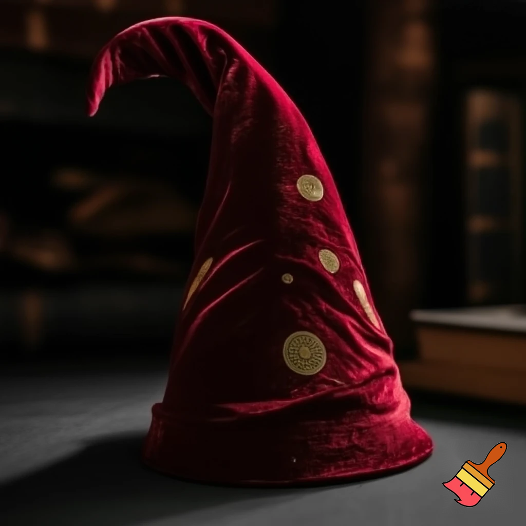 A wizard Santa Claus hat read✨✨🎄💫 velvet a wizard hat