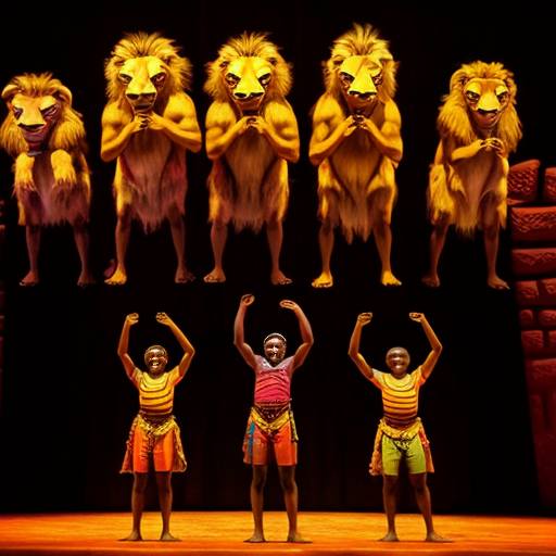image of 6th grade class of students at lion king show
