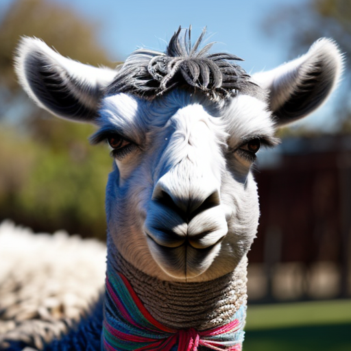 bluey with a pet gray llama