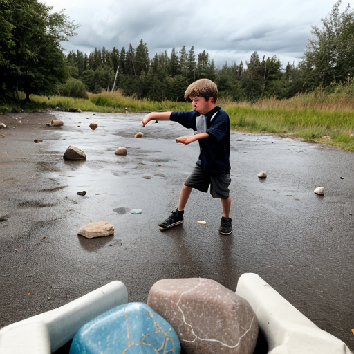 Storm Boy throwing rocks
