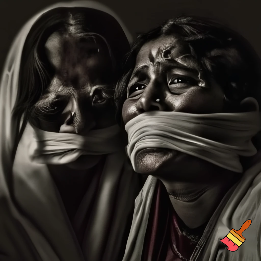 Indian women tap gagged 