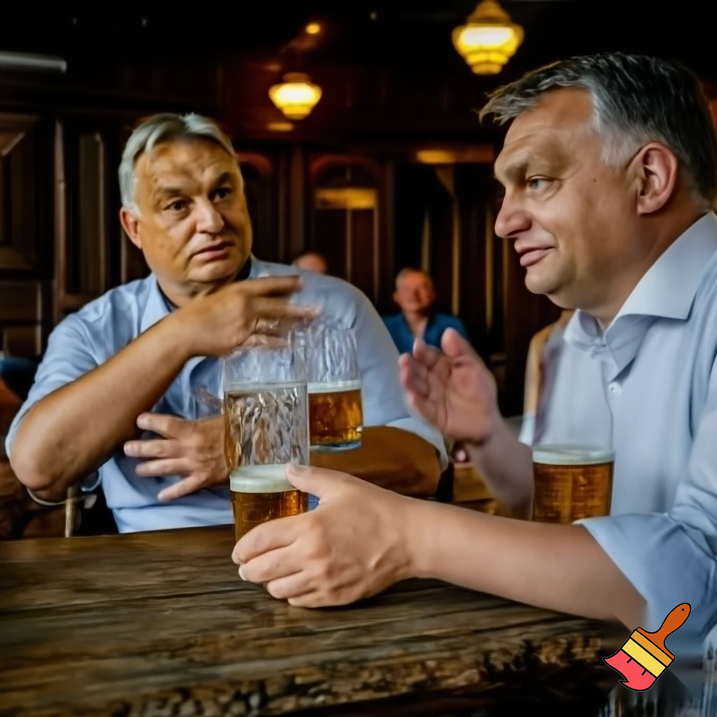 a kövér Orbán Viktor a kövér Németh Szilárddal sörözik