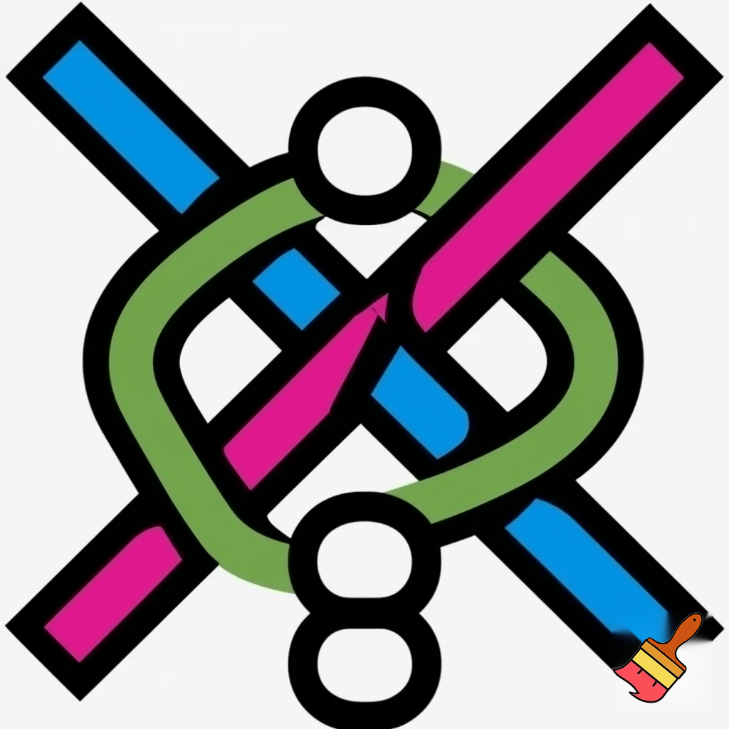 icon of figure 8 knot in cartoon style