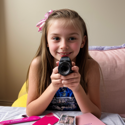 Make a photo of a rich, spoilt 11 year old girl