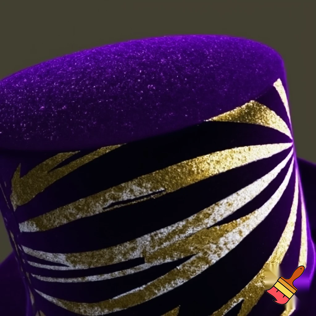 Purple and gold top hat velvet glitter gold purple purple and white purple and white