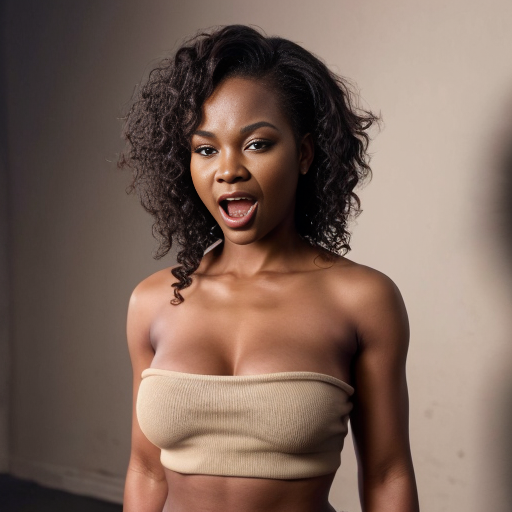 Actress Nia Long long curly hair naked topless  wear a light beige skirt background screaming body on fire 