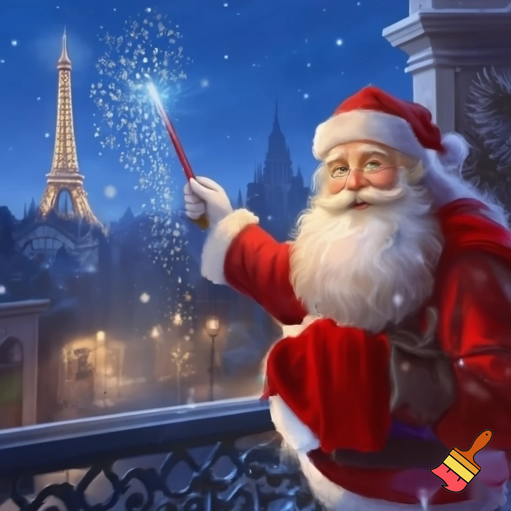 Paris Santa Claus with his magic wand with the star Disneyland