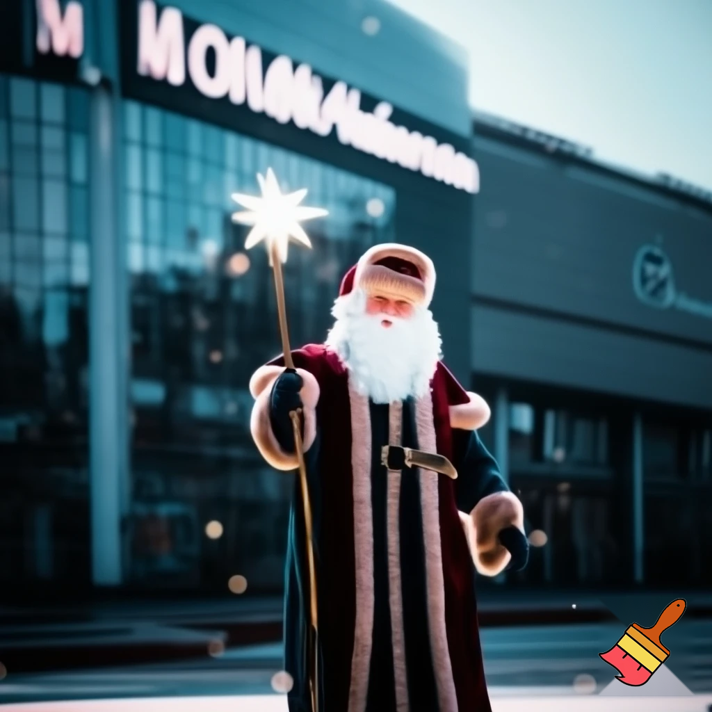  Santa Claus, Russia walking stick with a star shopping centre the real Santa Claus special magic