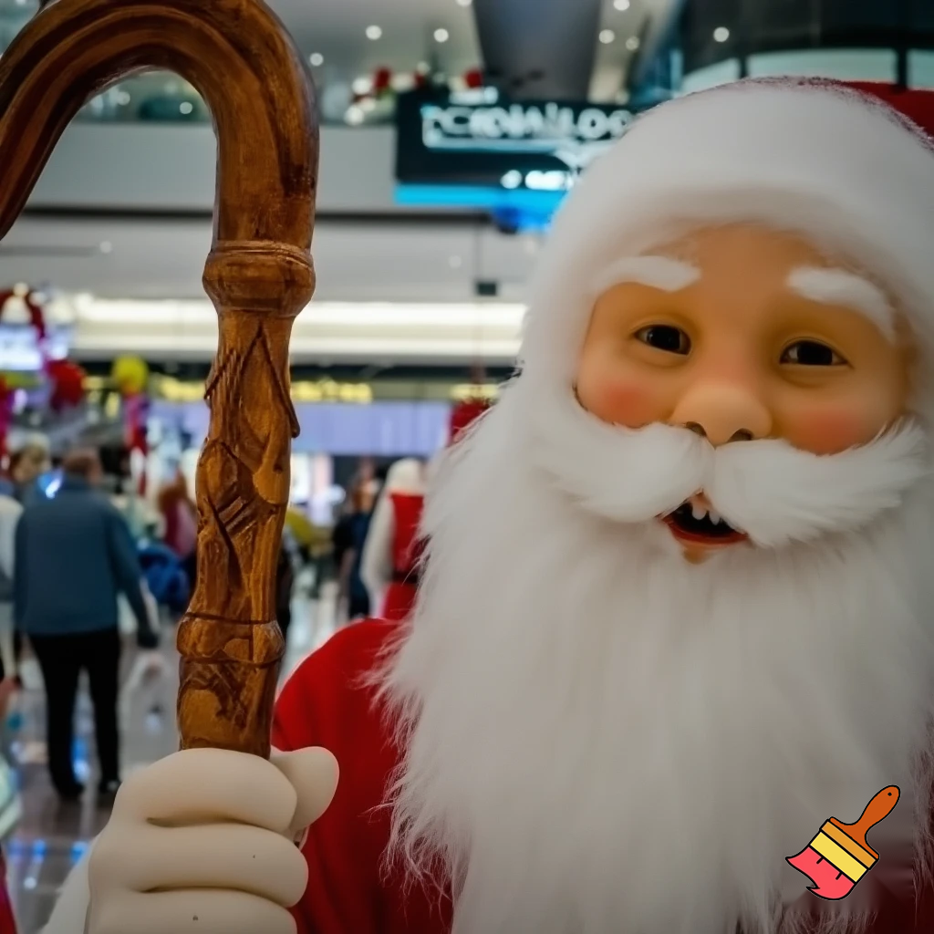 Santa Claus, Russia walking stick with the start the real Santa Claus shopping Centre in Australia
A star