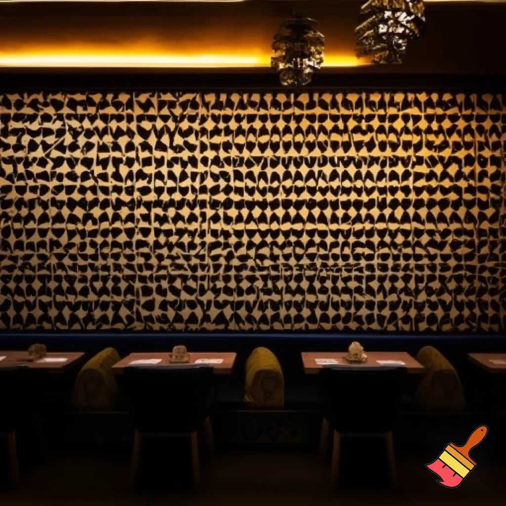 The wall of a restaurant