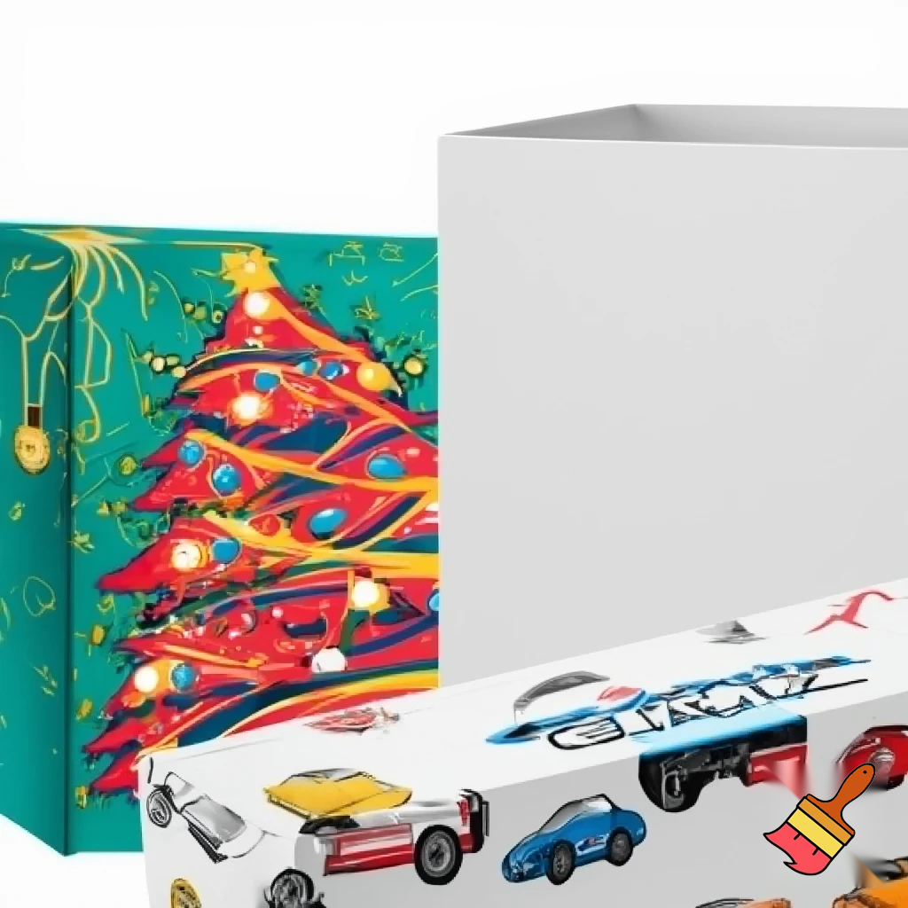 Christmas tree card box colouring car box