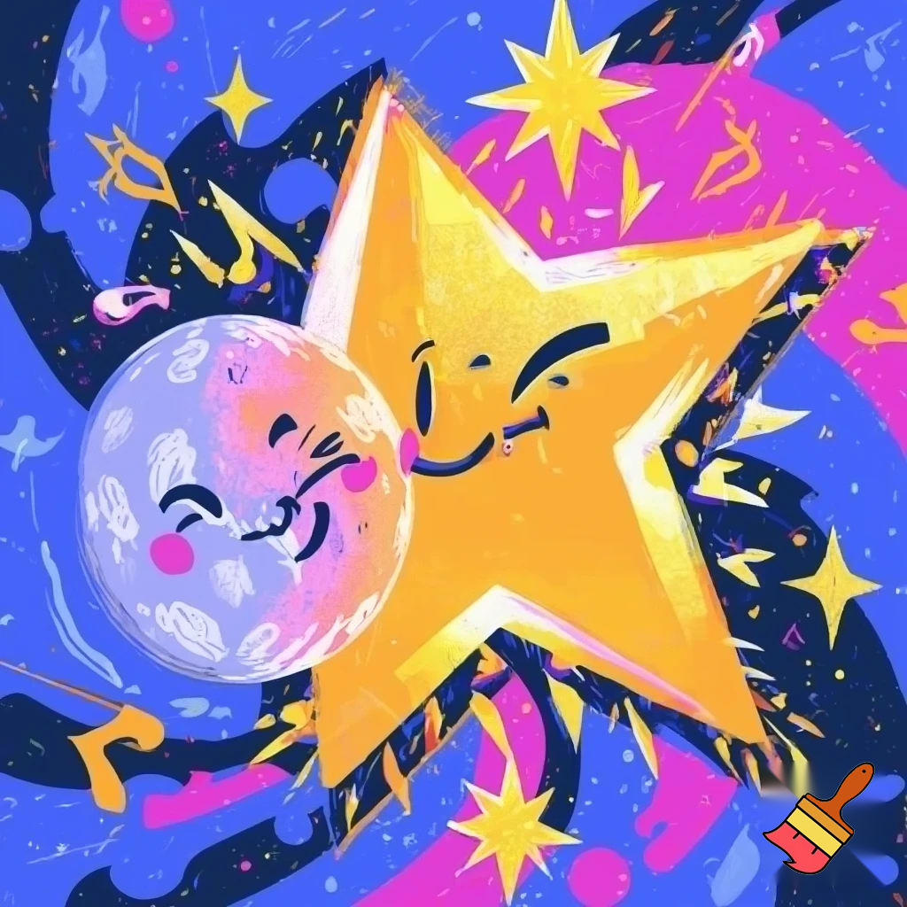 Star and the moon funky style