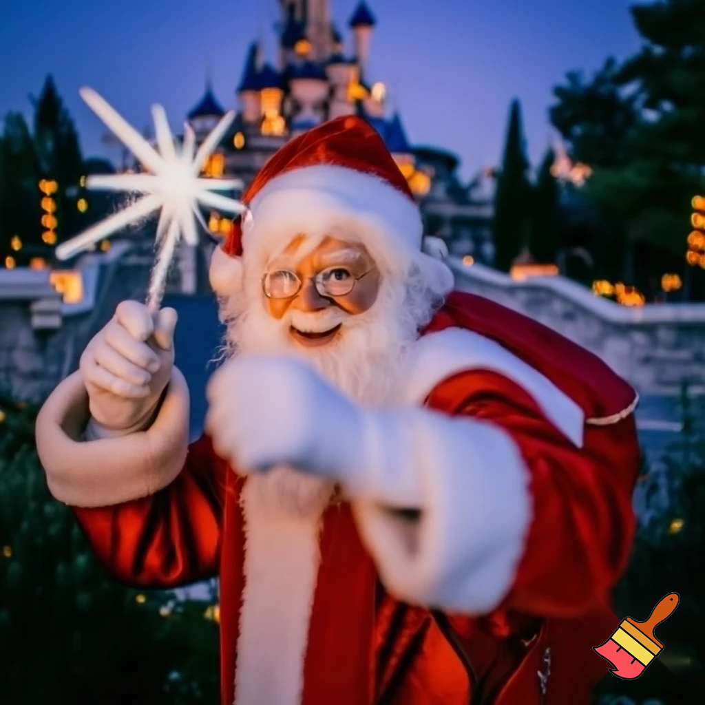 Santa Claus in Disneyland Paris Magic star wand a star💫🌟⭐️