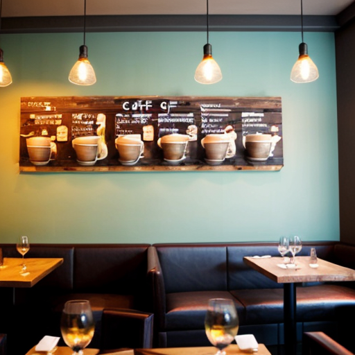 The wall of a cafe or restaurant
