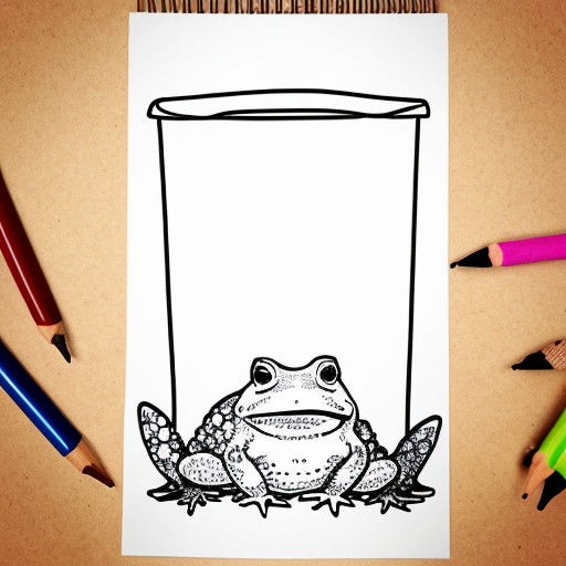 A hillarious, funny boho toad with some hippie colored coffee cups. Psychedelic decorated background.
