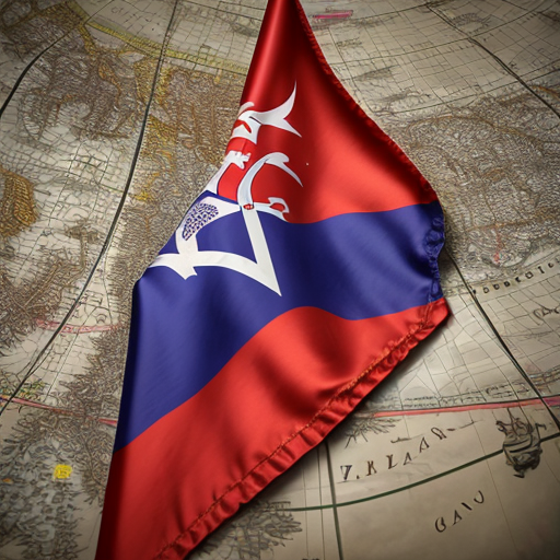 Make a map for my contry Aurelia the flag purple blue with star and allies France Italy and Spain 