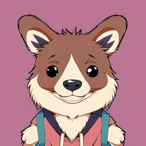 bear kangroo hybrid line art cartoon style line art
