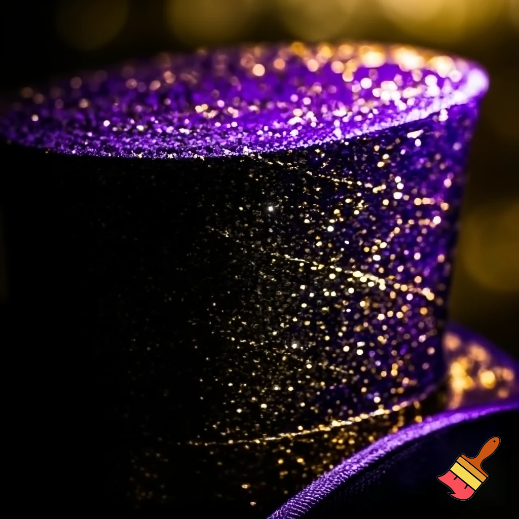 Purple and gold top hat velvet glitter gold purple purple and white purple and white