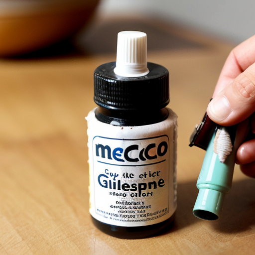  a glue bottle with glue inside with the label called mecos make it look like elmers glue bottle 