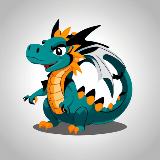 A dragon with 4 wings it looks like its snoring it has round slick scales with an orange tongue tufted hair on its head long tail with shorts barbs with huge orange eyes and a long snout with small nostrils make it look cute and more animated make it a girl dragon make it cute