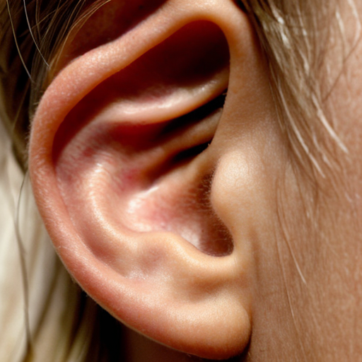 Cool 90s aesthetic grainy very close up very zoomed in photo of a 12 year old very tan blonde boy’s ear, whole ear is stretching into a the shape of a pair of boy lips