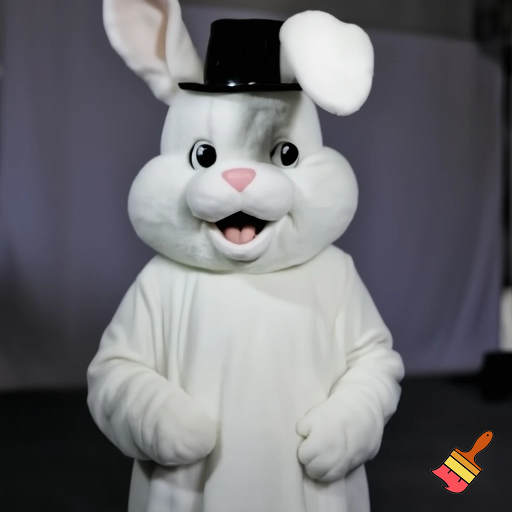 Easter bunny mascot costume top hat mascot costume 