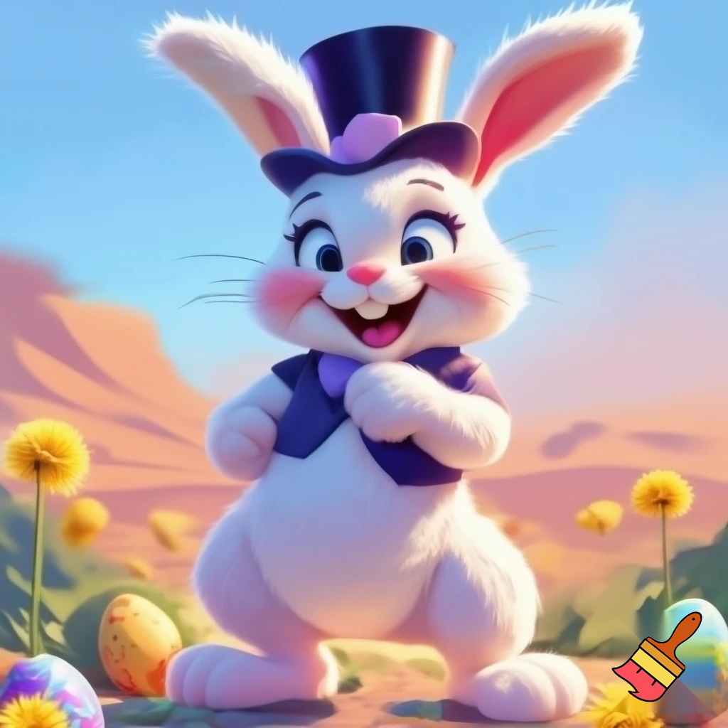 Easter bunny mascot Disneyland costume with the top hat Australia