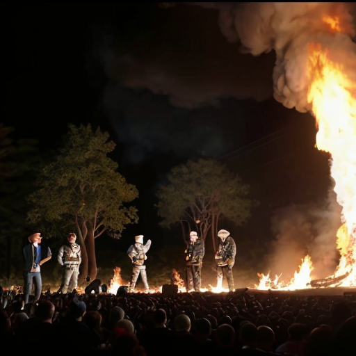 bohemian Grove with Epstien, Diddy, Charlie Kirk and Steven hawking and trump burning someone
