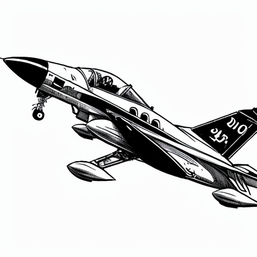 Draw a cat flying a jet