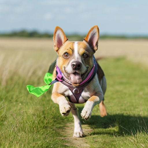 un cane che corre nella prateria