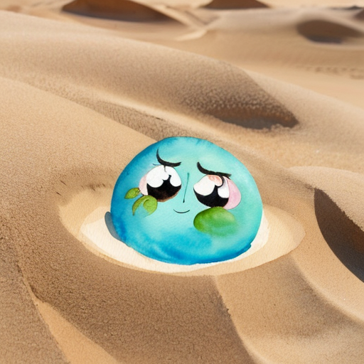 The powerpuff girls bubbles buried up to her neck in sand packed in tight by blossom and buttercup