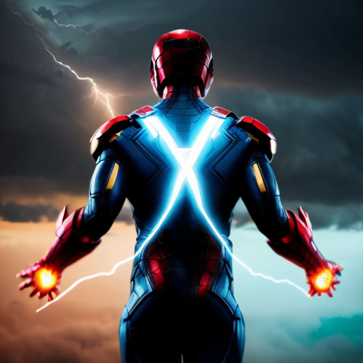 A handsome Asian man flying high above the clouds during a lightning storm, beginning to transform into a futuristic electric blue superhero, nano technology armor forming around his body piece by piece with glowing blue particles, sleek metallic suit with luminous neon blue energy lines, bright arc reactor glowing in his chest, helmet partially closing but still revealing part of his face, confident heroic expression, sharp jawline, short black hair, massive electric blue plasma wings made of lightning emerging from his back, powerful energy aura, cinematic dramatic lighting, volumetric clouds, epic camera movement, slow motion moments, ultra realistic, 8k, blockbuster superhero movie quality, marvel cinematic style, masterpiece