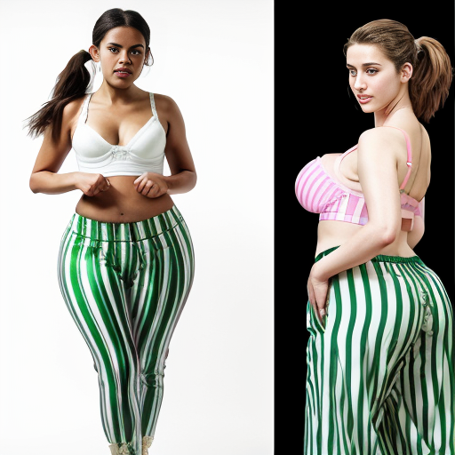 90's disney's 2d aladdin style comic black background and panels of 
Panel 1 a curvy figure two headed woman with brown hair and black striped haired ponytail and with green skin barefoot with green and white striped harem pants and pink and white striped bra marching towards viewer. 
Panel 2 then the curvy figure two headed woman with brown hair  black striped haired ponytail and with green skin barefoot with green and white striped harem pants and pink and white striped bra both looked at each other while marching towards.
Panel 3 then curvy figure two headed woman with brown black striped haired ponytail and with green skin barefoot with green and white striped harem pants and pink and white striped bra looked at viewer. 
Panel 4 then the curvy figure two headed woman with  brown hair and l black striped haired ponytail and with green skin barefoot with green and white striped harem pants and pink and white striped bra kissed the viewer while marching. 
Panel 5 then the curvy figure two headed woman with brown hair black striped haired ponytail and with green skin barefoot with green and white striped harem pants and pink and white striped bra turns around and turns around and revealing to the viewer a yellow triangle shaped stitch patch was on the middle of her butt of her green and white striped harem pants. 
Panel 6 then curvy figure two headed woman with brown hair and black striped haired ponytail and with green skin barefoot with green and white striped harem pants and pink and white striped bra shakes her butt with the yellow triangle shaped Stitch patch on her big butt.