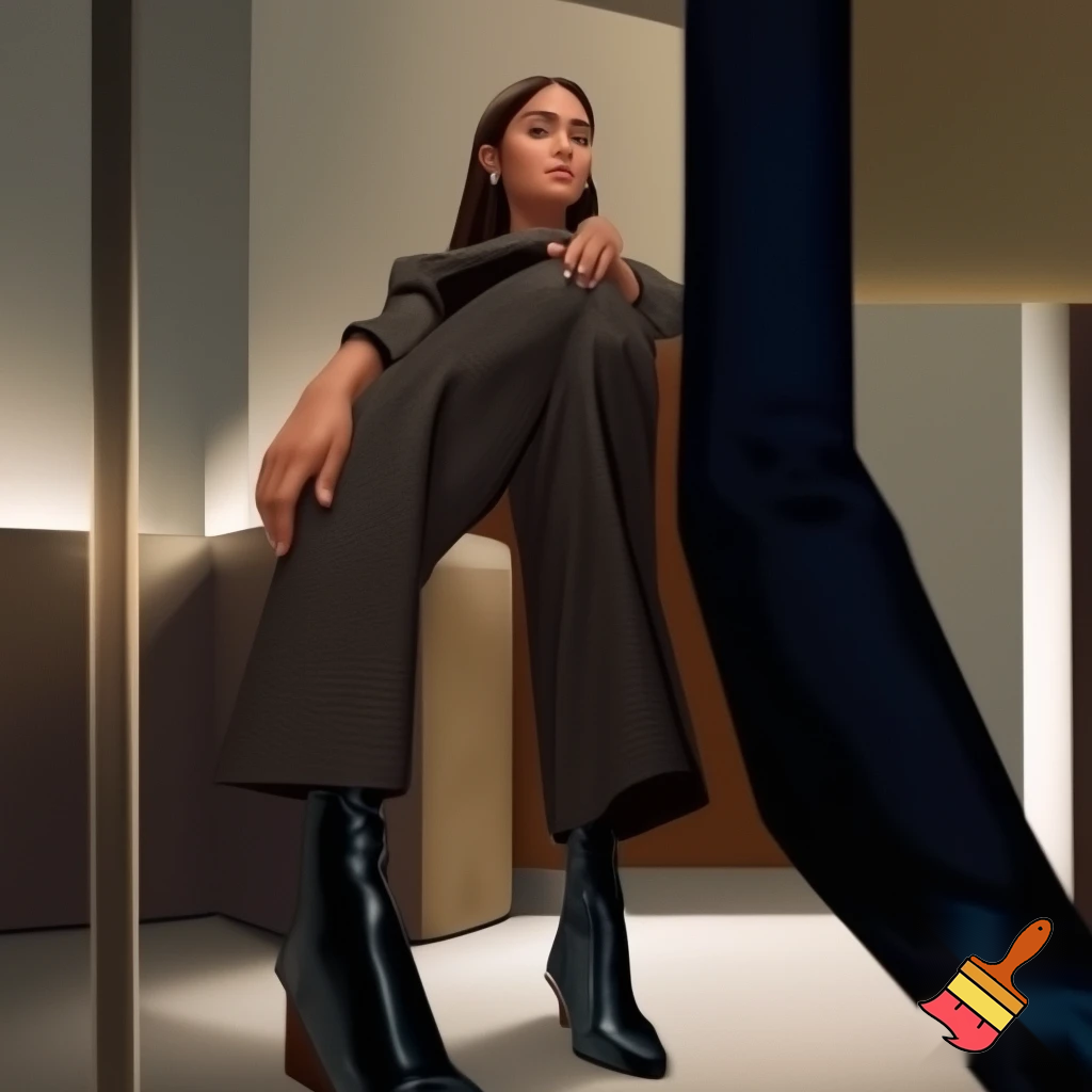 Rich ladies boss and r store new York woven fabric pants and boots 