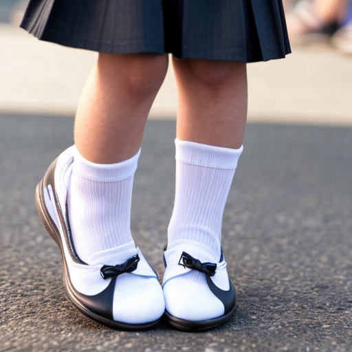 Cute adorable niña Chilindrina glasses con hair lazo con verano sailor uniforme escolar con zapatos negros escolar con calcetines blancos con sombrero sailor con caminar con desfile con ciudad 9
